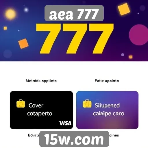 Métodos de pagamento disponíveis no aea 777