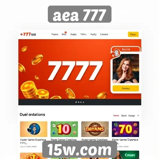 Interface do usuário no site aea 777
